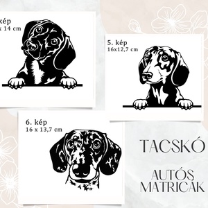 Tacskós autós matricák 4-6, Otthon & Életmód, Autó, Autós matrica, Fotó, grafika, rajz, illusztráció, MESKA