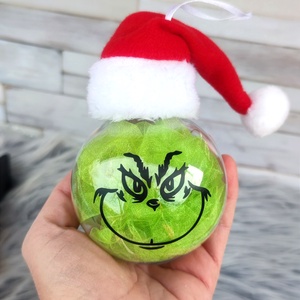 Grinch gömb, Karácsony, Karácsonyi lakásdekoráció, Karácsonyfadíszek, Fotó, grafika, rajz, illusztráció, MESKA