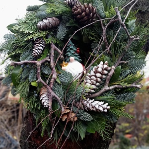 )Téli erdei manolak, ( nagy méret)örökzöldek találkozása ajtódísz  - karácsony - adventi díszek - adventi ajtódísz - Meska.hu