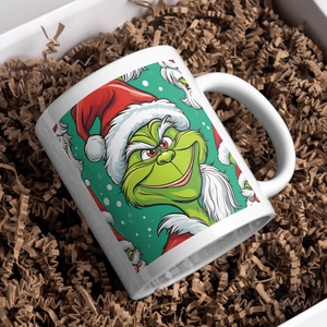 Grinch bögre, Művészet, Grafika & Illusztráció, Digitális, Fotó, grafika, rajz, illusztráció, MESKA