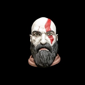 God of War Kratos fej, fejhallgató tartó, dísz - FESTETT VÁLTOZAT, Esküvő, Dekoráció, Asztaldísz, Mindenmás, Festészet, MESKA