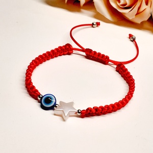 Védelmező Evil Eye állítható karkötő csillaggal, Ékszer, Karkötő, Fonott karkötő, Csomózás, Ékszerkészítés, MESKA