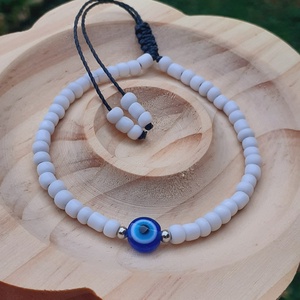 Védelmező szem Evil Eye állítható karkötő, Ékszer, Karkötő, Gyöngyös karkötő, Csomózás, Ékszerkészítés, MESKA