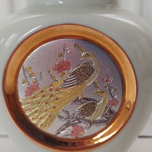 Csodás japán Chokin porcelán urnaváza_fedeles váza_24 karátos aranyozással - otthon & lakás - dekoráció - virágdísz és tartó - váza - Meska.hu