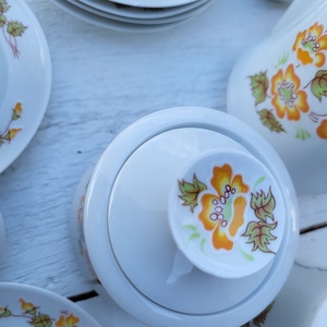 Alföldi porcelán_kávéskészlet ritka dekorral - otthon & lakás - konyhafelszerelés, tálalás - tálalás - teás- és kávés pohár, készlet - Meska.hu