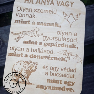 Ha anya vagy... - tábla, Otthon & Életmód, Dekoráció, Táblakép, Famegmunkálás, Gravírozás, pirográfia, MESKA