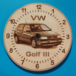 VW, VolksWagen Golf III ( 3 ) mintás falióra. Golfos, vws, volkswagenes képpel. - otthon & életmód - dekoráció - fali és függő dekoráció - falióra & óra - Meska.hu