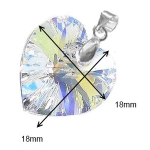 Swarovski kristály medál -18mm-es AB-s szív több színben  - ékszer - nyaklánc - medál - Meska.hu