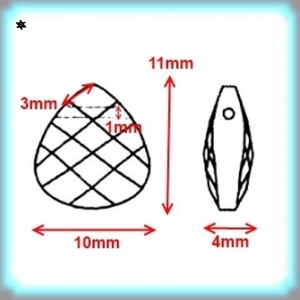 Swarovski kristály medál: briolett szív 11mm keresztben fúrt több szín SW6012-11 - kellékek & szerszámok - gyöngy, ékszerkellék - swarovski kristályok - Meska.hu