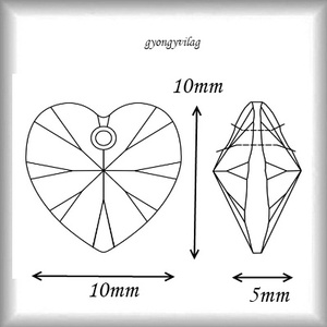 Swarovski kristály medál: SWM szív (6228) 10mm-es  több színben - kellékek & szerszámok - gyöngy, ékszerkellék - swarovski kristályok - Meska.hu
