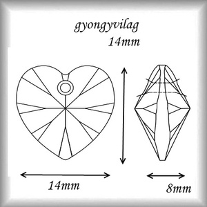 Swarovski kristály medál: SWM szív (6228) 14mm-es AB  több színben - kellékek & szerszámok - gyöngy, ékszerkellék - swarovski kristályok - Meska.hu