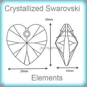 Swarovski szív medál  több színben 28mm  - kellékek & szerszámok - gyöngy, ékszerkellék - swarovski kristályok - Meska.hu