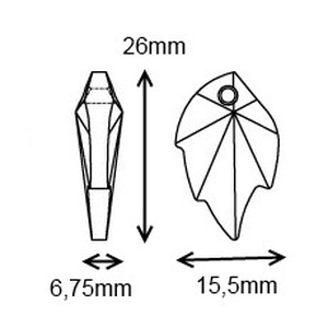 Ékszerkellék: Swarovski levél 26mm-es több színben SW6735 - kellékek & szerszámok - gyöngy, ékszerkellék - swarovski kristályok - Meska.hu