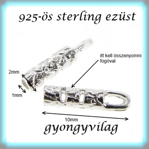 925-ös ezüst  lánckapocsvég 1mm-es 2db/cs ELK V 11 - kellékek & szerszámok - gyöngy, ékszerkellék - egyéb alkatrész - Meska.hu