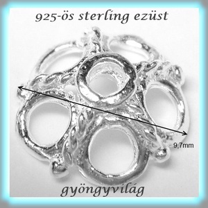 925-ös sterling ezüst ékszerkellék: gyöngykupak EGYK 11 - kellékek & szerszámok - gyöngy, ékszerkellék - fém köztesek - Meska.hu