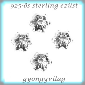 925-ös sterling ezüst ékszerkellék: gyöngykupak EGYK 18 4db/csomag, Kellékek & szerszámok, Gyöngy, ékszerkellék, Egyéb alkatrész, Ékszerkészítés, Ékszerkészítés, MESKA