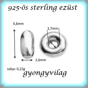 925-ös ezüst köztes / gyöngy / dísz EKÖ 77 - kellékek & szerszámok - gyöngyfűzés kellékek - fém köztesek - Meska.hu