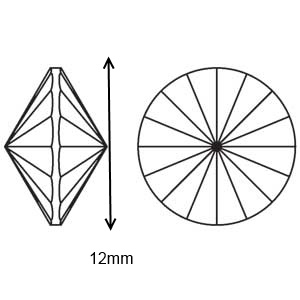 Swarovski rivoli ragasztható   1db/cs  12mm  - kellékek & szerszámok - gyöngy, ékszerkellék - swarovski kristályok - Meska.hu