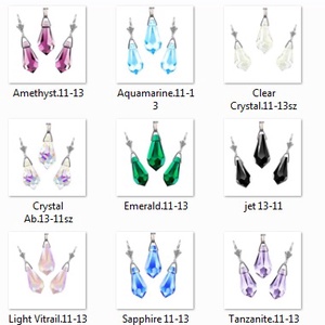 Ékszerek-szettek: Swarovski csepp fülbevaló-medál, ezüstözött kapoccsal SSZEB-SW6000-SZ11-13 - ékszer - ékszerszett - Meska.hu