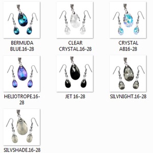 Swarovski kristály 16-28 mm-es csepp szett több színben - ékszer - ékszerszett - Meska.hu