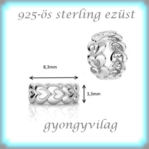 925-ös sterling ezüst ékszerkellék: köztes / gyöngy / dísz  EKÖ 78 - kellékek & szerszámok - gyöngy, ékszerkellék - fém köztesek - Meska.hu