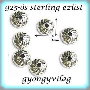 925-ös sterling ezüst ékszerkellék: gyöngykupak EGYK 33-4  2db/cs - kellékek & szerszámok - gyöngy, ékszerkellék - fém köztesek - Meska.hu