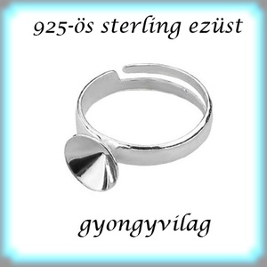  925-ös sterling ezüst gyűrű alap EGY 05-8 állítható méret, Kellékek & szerszámok, Gyöngy, ékszerkellék, Fém köztesek, Ékszerkészítés, Mindenmás, Ékszerkészítés, MESKA