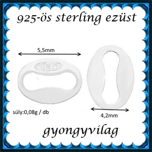 925-ös sterling ezüst ékszerkellék: láncvég fémjel jelző ELK KV 07  4db/cs - kellékek & szerszámok - gyöngy, ékszerkellék - egyéb alkatrész - Meska.hu