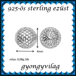 925-ös sterling ezüst ékszerkellék: köztes / gyöngy / dísz EKÖ 26-4   3db/cs - kellékek & szerszámok - gyöngy, ékszerkellék - fém köztesek - Meska.hu