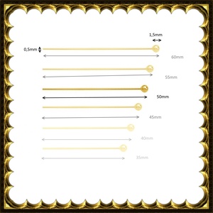 Gold  Filled szerelőpálca gömb végű  50  x 0,5mm-es, Kellékek & szerszámok, Gyöngy, ékszerkellék, Egyéb alkatrész, Ékszerkészítés, Mindenmás, Ékszerkészítés, MESKA