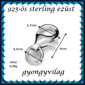 925-ös sterling ezüst ékszerkellék: lánckalocs ELK 1S 19-9e -  - Meska.hu