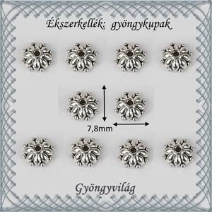 Ékszerkellék: gyöngykupak BGYK22 7,8mm-es 10db/csomag - kellékek & szerszámok - gyöngy, ékszerkellék - fém köztesek - Meska.hu