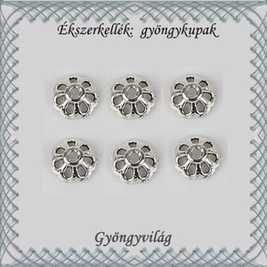 Ékszerkellék: gyöngykupak BGYK23 8,1mm-es 6db/csomag, Kellékek & szerszámok, Gyöngy, ékszerkellék, Fém köztesek, Ékszerkészítés, Mindenmás, Ékszerkészítés, MESKA