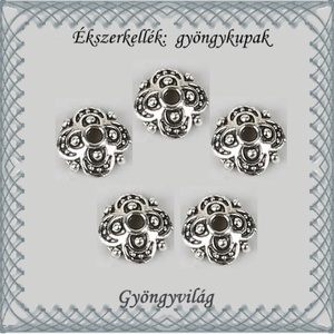 Ékszerkellék: gyöngykupak BGYK24 8,2mm-es 5db/csomag, Kellékek & szerszámok, Gyöngy, ékszerkellék, Fém köztesek, Ékszerkészítés, Mindenmás, Ékszerkészítés, MESKA