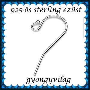  925-ös sterling ezüst ékszerkellék: fülbevalóalap akasztós EFK A 01-2, Kellékek & szerszámok, Gyöngy, ékszerkellék, Egyéb alkatrész, Ékszerkészítés, MESKA