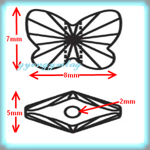Swarovski kristály gyöngy: SWGY pillangó (5754) fűzhető 8mm több szín - kellékek & szerszámok - gyöngy, ékszerkellék - swarovski kristályok - Meska.hu