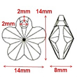 Ékszerkellék: Swarovski virág 14mm-es több színben - kellékek & szerszámok - gyöngy, ékszerkellék - swarovski kristályok - Meska.hu