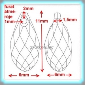 Swarovski kristály medál: briolett csepp (6010) 11mm-es több színben SW6010-11 - kellékek & szerszámok - gyöngy, ékszerkellék - swarovski kristályok - Meska.hu