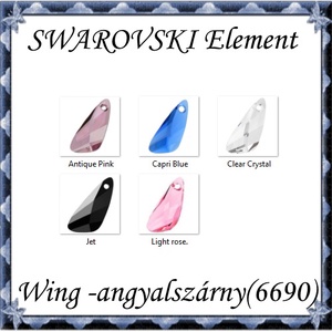  Ékszerkellék: Swarovski Wing (angyalszárny ) 23mm-es több színben , Kellékek & szerszámok, Gyöngy, ékszerkellék, Swarovski kristályok, Ékszerkészítés, Ékszerkészítés, MESKA