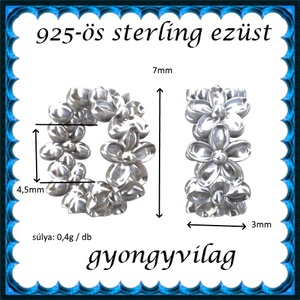 925-ös sterling ezüst ékszerkellék: köztes / gyöngy / dísz EKÖ 66e - kellékek & szerszámok - gyöngy, ékszerkellék - egyéb alkatrész - Meska.hu