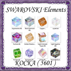 Ékszerkellék: Swarovski kocka 4mm-es AB bevonatos  több színben, Kellékek & szerszámok, Gyöngy, ékszerkellék, Swarovski kristályok, Ékszerkészítés, Ékszerkészítés, MESKA