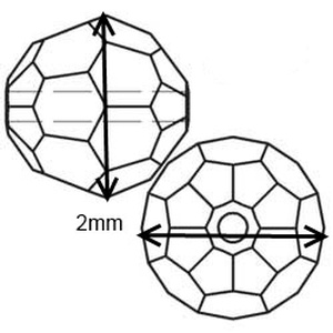 Swarovski kristály gyöngy: SW5000-2  gömb 2mm-es több színben 4db / csomag - kellékek & szerszámok - gyöngy, ékszerkellék - swarovski kristályok - Meska.hu