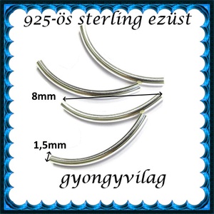 925-ös sterling ezüst ékszerkellék: köztes / gyöngy / dísz   EKÖ 13 8x1,5 - kellékek & szerszámok - gyöngy, ékszerkellék - fém köztesek - Meska.hu