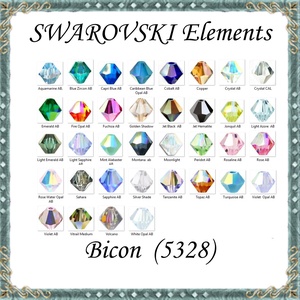 Ékszerkellék: Swarovski bicon 4mm-es AB bevonatos több színben SWGY5328-4AB 24db/csomag, Kellékek & szerszámok, Gyöngy, ékszerkellék, Swarovski kristályok, Ékszerkészítés, Ékszerkészítés, MESKA