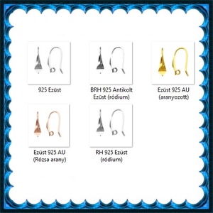 925-ös sterling ezüst ékszerkellék: fülbevalóalap akasztós EFK A 78 - kellékek & szerszámok - gyöngy, ékszerkellék - egyéb alkatrész - Meska.hu