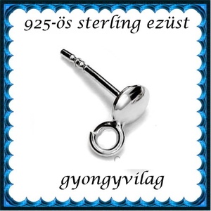 925-ös sterling ezüst ékszerkellék: fülbevalóalap bedugós EFK B 41, Kellékek & szerszámok, Gyöngy, ékszerkellék, Egyéb alkatrész, Ékszerkészítés, Ékszerkészítés, MESKA