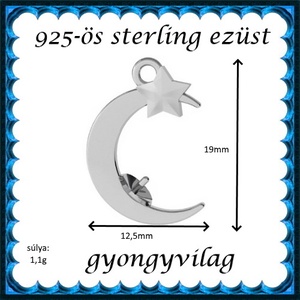 925-ös sterling ezüst ékszerkellék: medál / pandora / fityegő EMTÉ 21 - kellékek & szerszámok - gyöngy, ékszerkellék - fém köztesek - Meska.hu