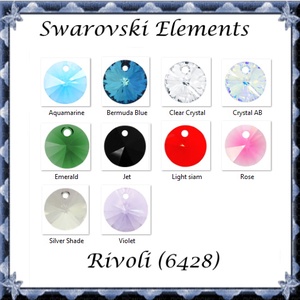 Swarovski rivoli 8mm-es több színben 2db /csomag SW6428-8 - kellékek & szerszámok - gyöngy, ékszerkellék - swarovski kristályok - Meska.hu