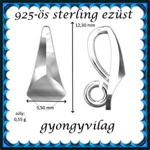 925-ös sterling ezüst ékszerkellék: medáltartó, medálkapocs EMK 94 - kellékek & szerszámok - gyöngy, ékszerkellék - egyéb alkatrész - Meska.hu