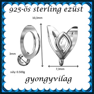 925-ös sterling ezüst ékszerkellék: medáltartó, medálkapocs EMK 96 - kellékek & szerszámok - gyöngy, ékszerkellék - egyéb alkatrész - Meska.hu